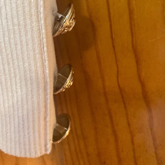 Karen Millen Viscose Blend Dry Handle Rib V Neck Military Rim Knit Top Size Smal - Picture 7 of 11